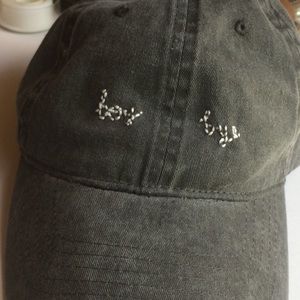 “boy bye” Hand Embroidered Dad Hat